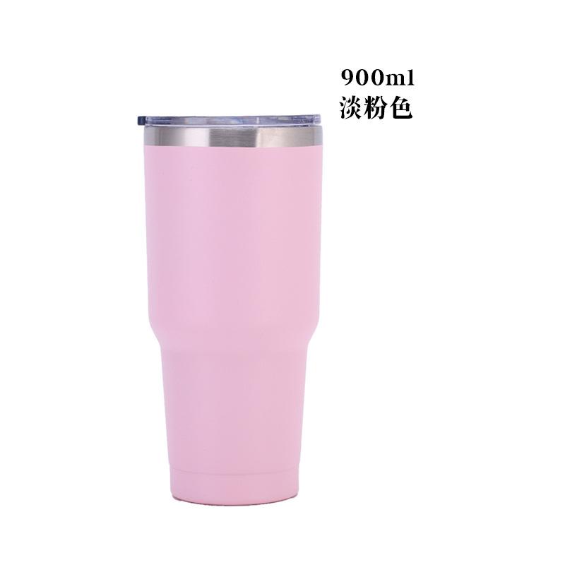 30oz 900ml Double Wall 304 Stainless Steel Car Tumbler, Vacuum Insulated Large Capacity Travel Beer Cup with Splash Lid