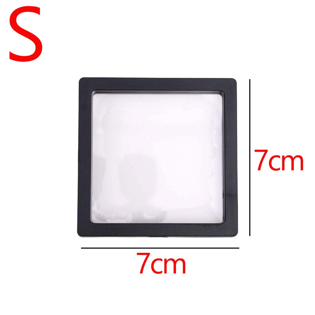 3D Floating Square Jewelry Storage Box Reusable Transparent PE Film Display Boxes Portable Bracelets Necklace Earring Decor Box