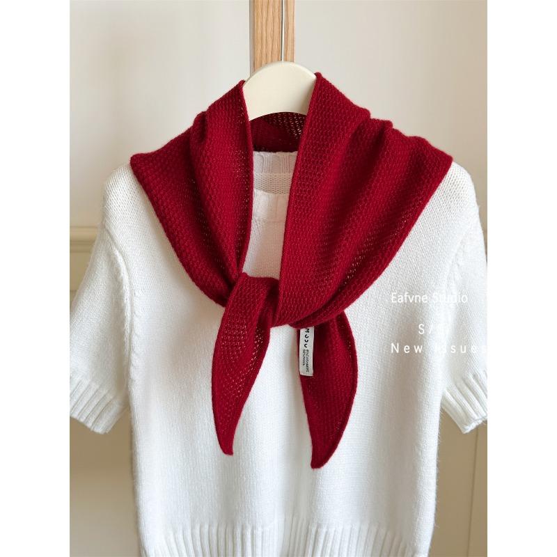 Triangulär scarf nackskydd Australisk kashmirull sjal Dam enkel nackskydd Varm stickad liten scarf