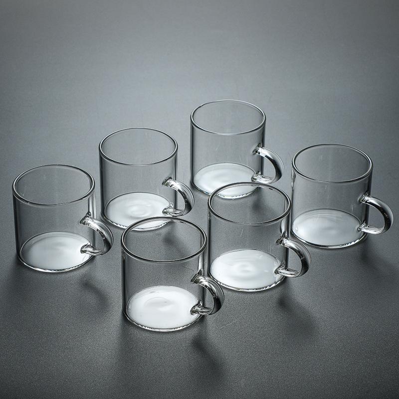 High Borosilicate Color Handle Glass Cup Milk Tea Cup Coffee Cup Household Small Capacity Kung Fu Tea Set Mini Tea Cup