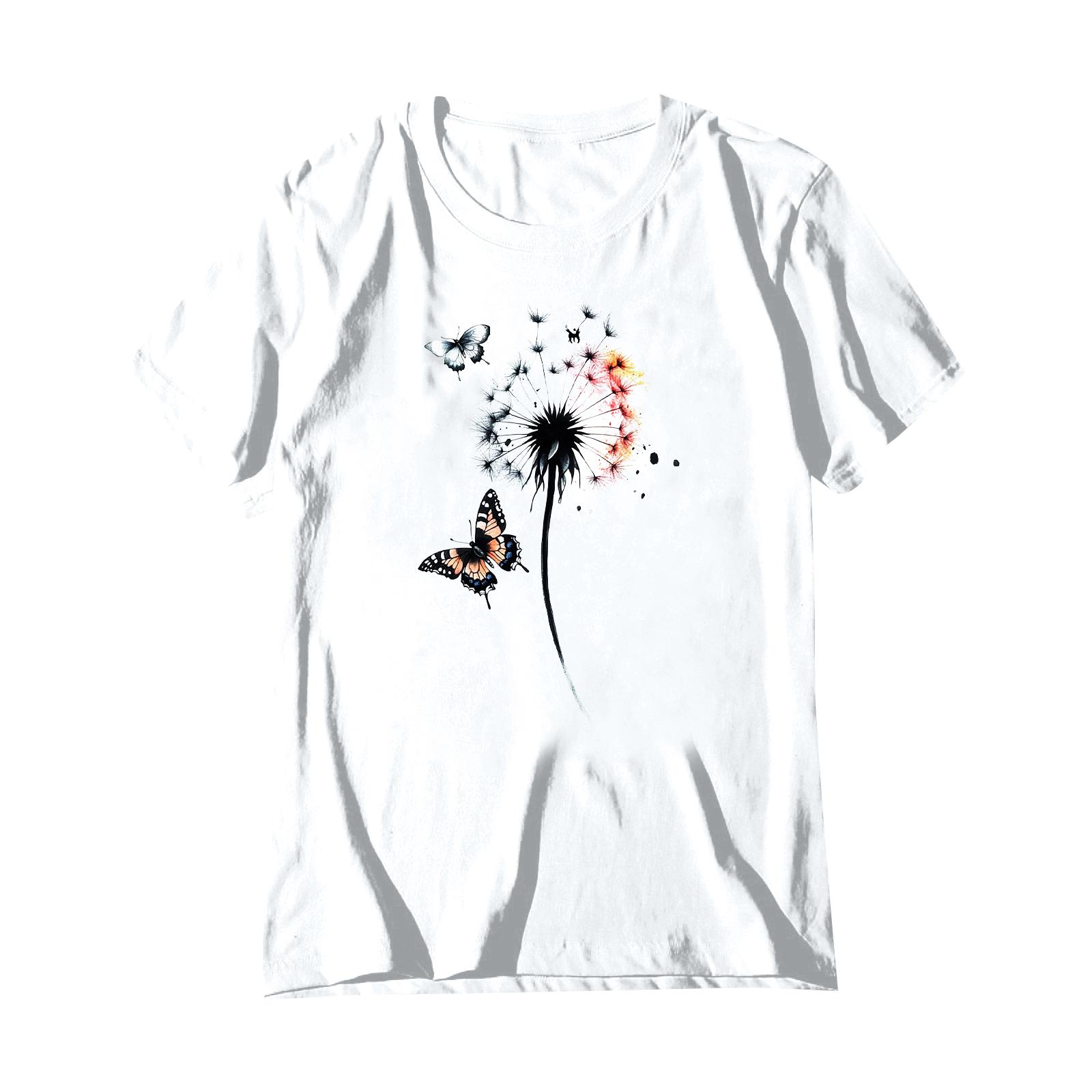 

Женская модная повседневная плиссированная футболка с коротким рукавом с принтом XL белый