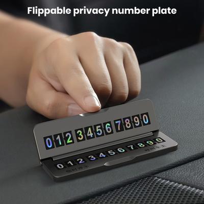 Temporary Parking Card Phone Number Card Privacy Protection Foldable Aluminum Alloy Plate Telephone Number Gadgets Accessories