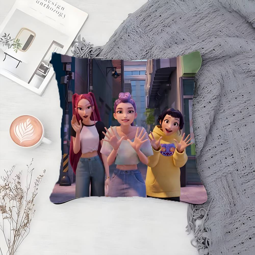 Hot Movie K--Kpop Demon Hunters-MT Beautiful Pillow Case Printing Pillowcase Living Room Sofa Cushion Cover Bedroom Room Decor