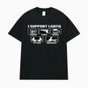Tricou Grafic Amuzant I Support LGBTQ Pride Month Meme Bărbați Femei Modă Retro Tricouri cu Mânecă Scurtă Tricou Casual Larg din Bumbac