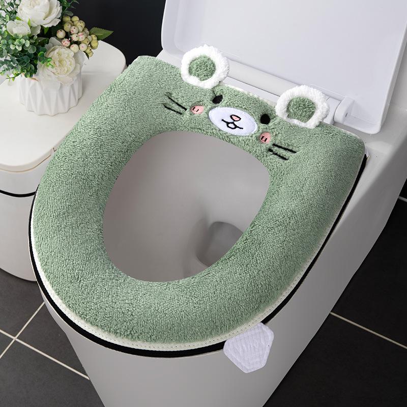 Universal Waterproof Toilet Seat Cover Cute Pattern Closestool Mat Soft Warm Toilet Seat Cushion Bathroom Toilet Lid Accessories