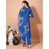 Indian Women Art Silk Kurta Pant Dupatta Set Bollywood Party Wear Tunic Kurti VF-20151