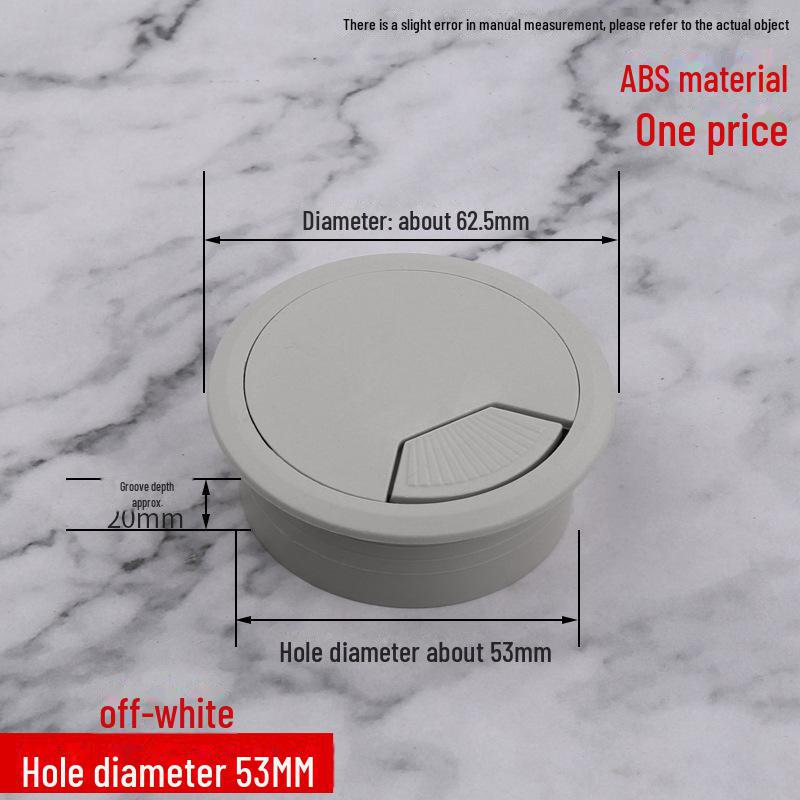 ABS Round Wire Desk Grommet Cover for Desktop Cable Management and Furniture Cabinet Hardware.