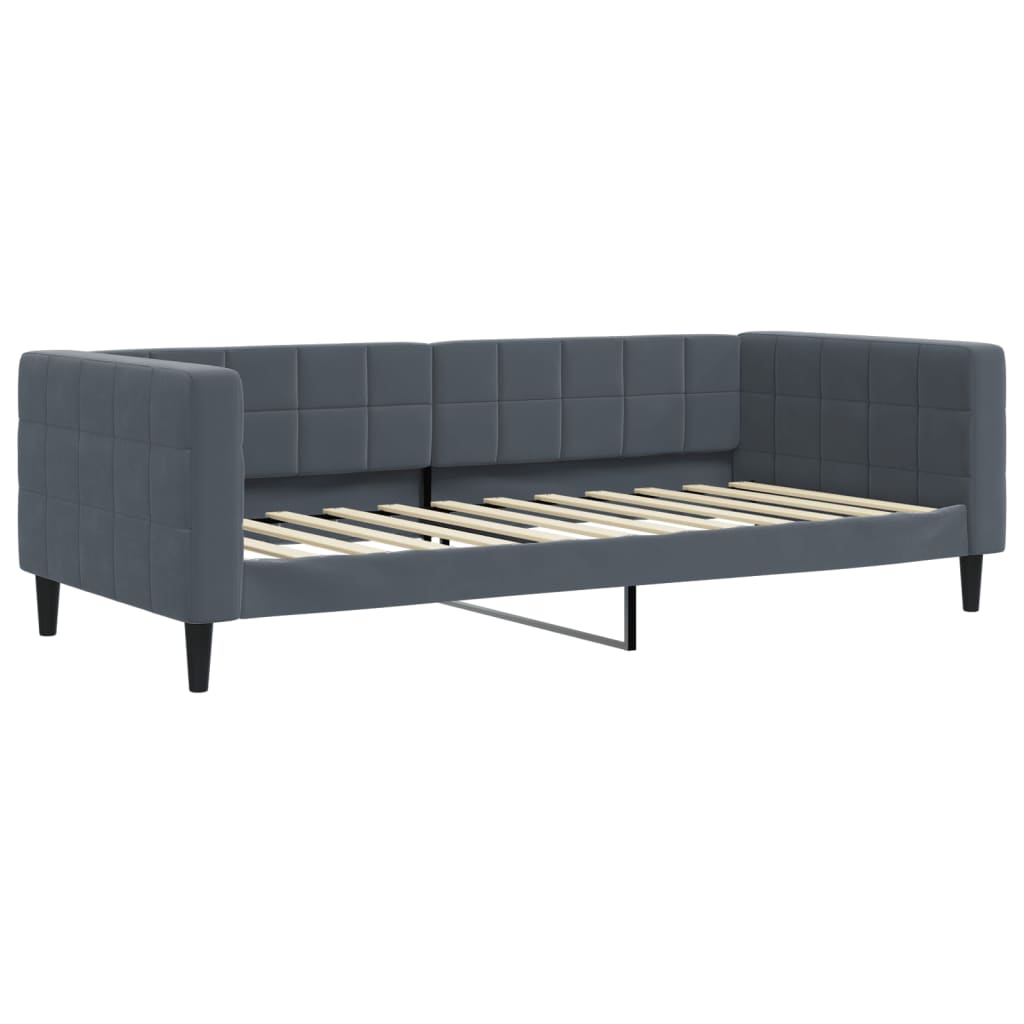 Vidaxl Sofa Z Materacem Do Spania, Ciemnoszara, 90X200 Cm, Aksamit