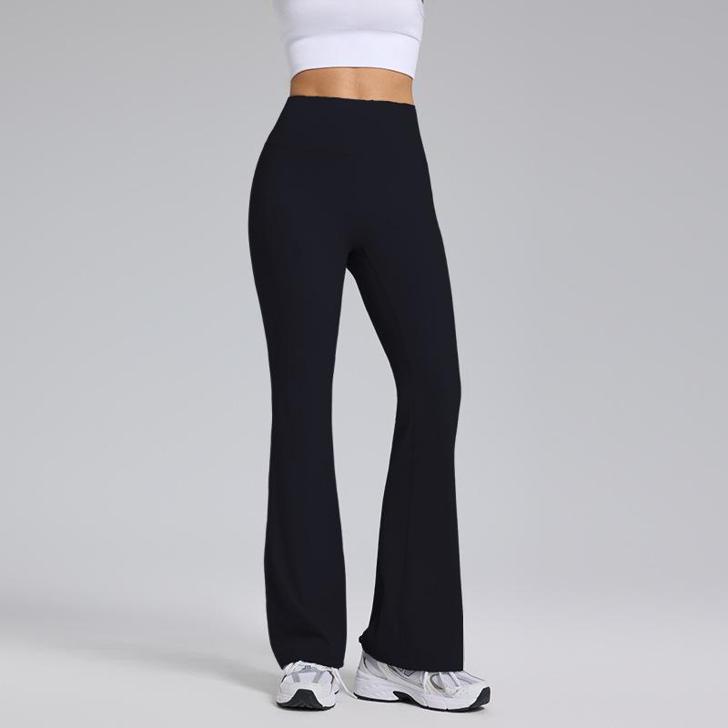 1011 Spring and Autumn Naked High Waist Hip Lifting Flared Pants High Elastic Trace Running Fitness Pants Slightly Pulled Yoga Pants