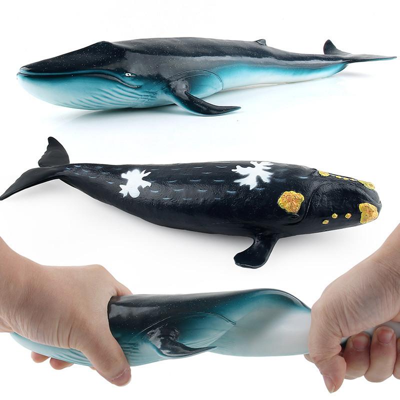 Soft Pvc Ocean Animal Model Toy Collection Featuring Blue Whale And Sperm Whale