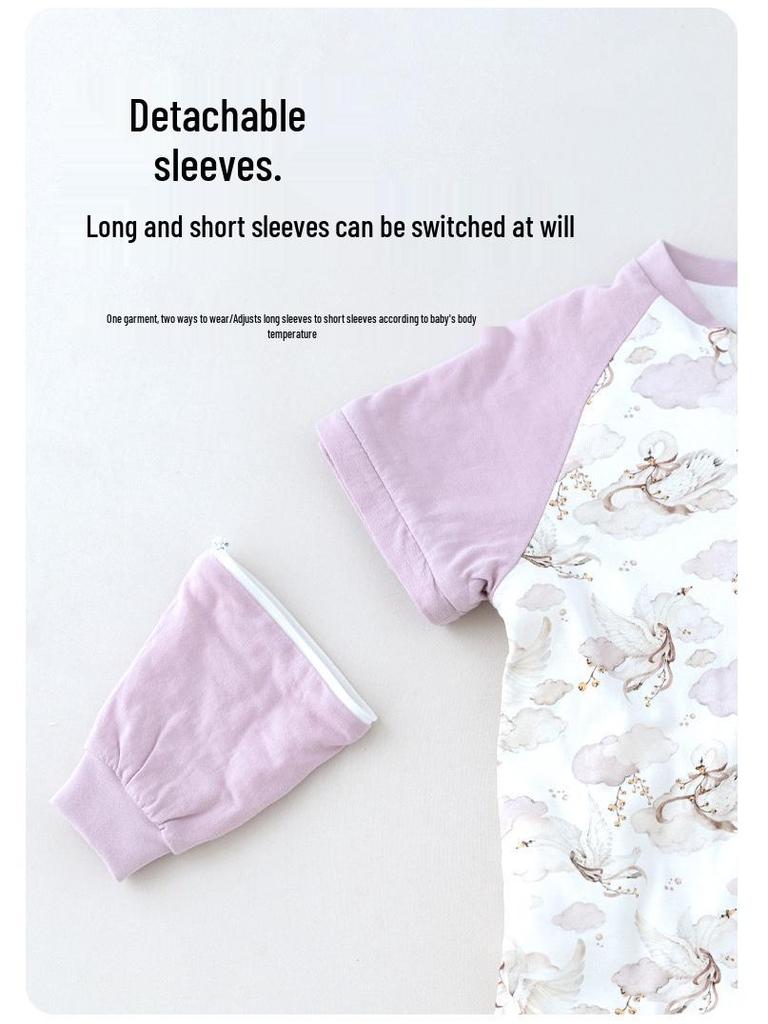 Mulberry Silk Baby Sleeping Bag - Autumn/Winter, Split-Leg Design, Anti-Startle, One-Piece Pajamas