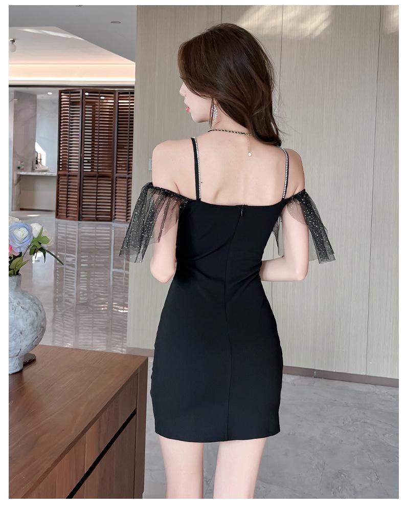 Women's Sexy Black Evening Dress - Elegant, Slim-Fit Summer Banquet Fashion
