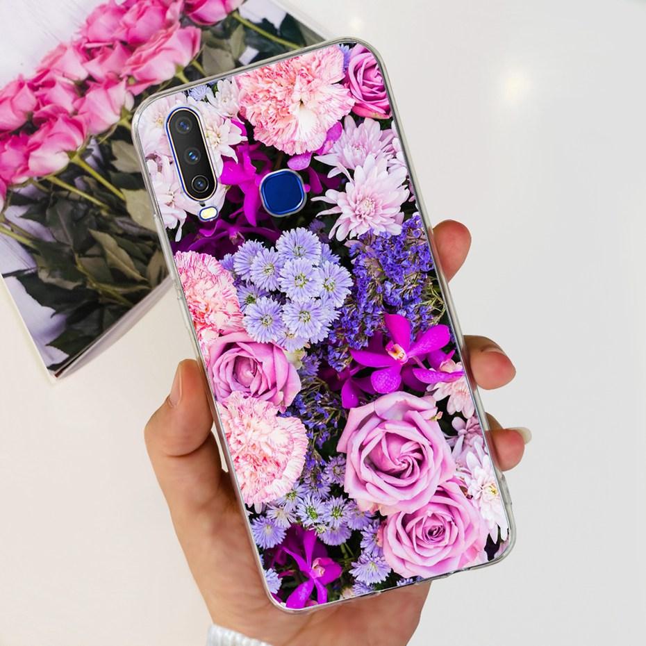 For Vivo Y12 1904 1940 Phone Case Fashion Butterfly Painted Soft Silicone TPU Cover For Vivo Y17 Y15 Y12 1902 1901 Bumper
