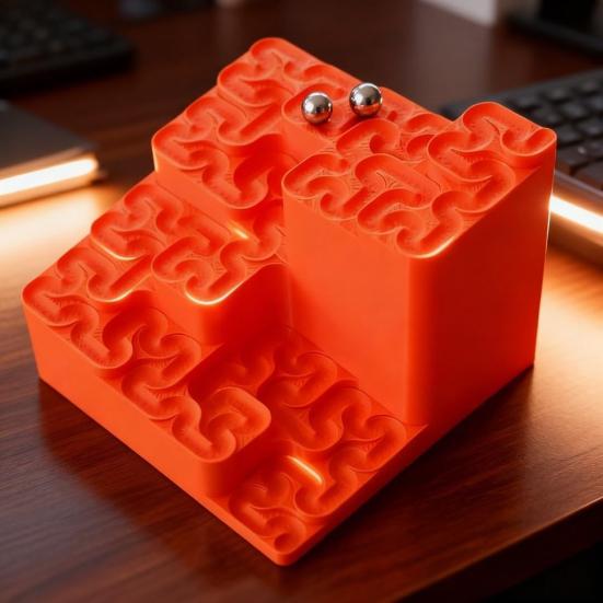 Pista de Bolinhas Curva de Hilbert Impressa em 3D Labirinto Fractal de Loop Infinito com Bolas de Aço Arte Cinética Matemática Fractal Brinquedo de Mesa