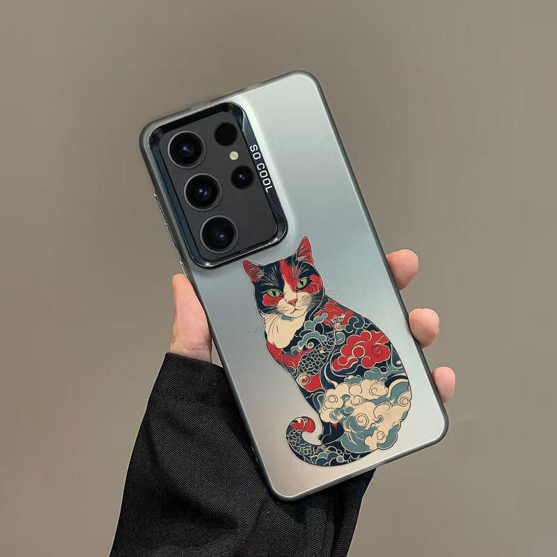 

Красочный чехол для телефона с дизайном японской кошки для Samsung Galaxy S24 S23 S21 FE S25 S24 S23 S22 Ultra Plus Ударопрочные лазерные задние крышки Samsung S21 FE
