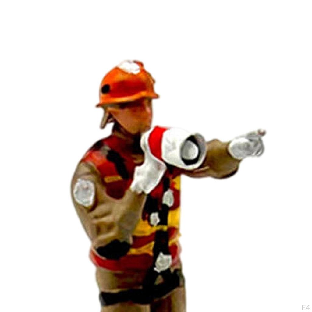 1/64 Feuerwehrmann Figuren Diorama Action Realistisch Winzige Leute Modell für Mikro-Landschaften