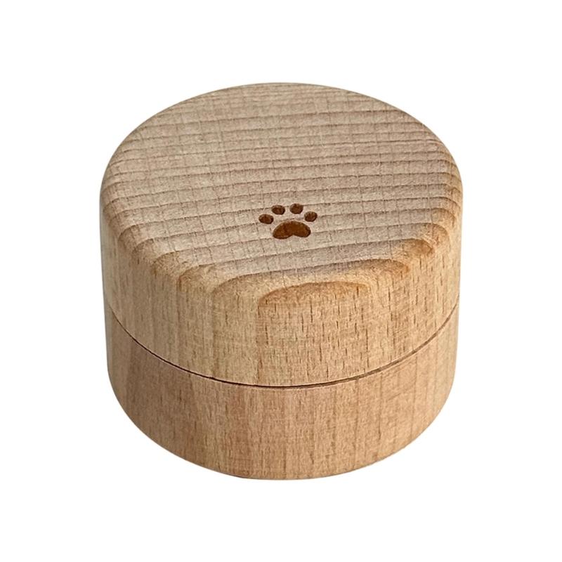 1 Set User Friendly Round Wooden Tooth Storage Box And Clear Acrylic Case For Baby First Tooth Preservation