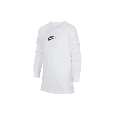 Odzież sportowa T-shirt z długim rękawem z solidnym logo Dziecięce topy Biały FJ2958-100