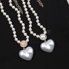 Luxurious Women Jewelry Heart Shaped Pearl Pendant Necklace Famous Top High Quality Designer Sweet Girl Present Present TrendLuxury Pendant Necklace