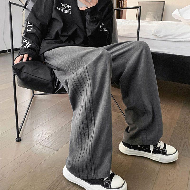 Damenhose Weite Hose Mode Freizeithose Lockere Hohe Taille Gerade Schwarze Jogginghose