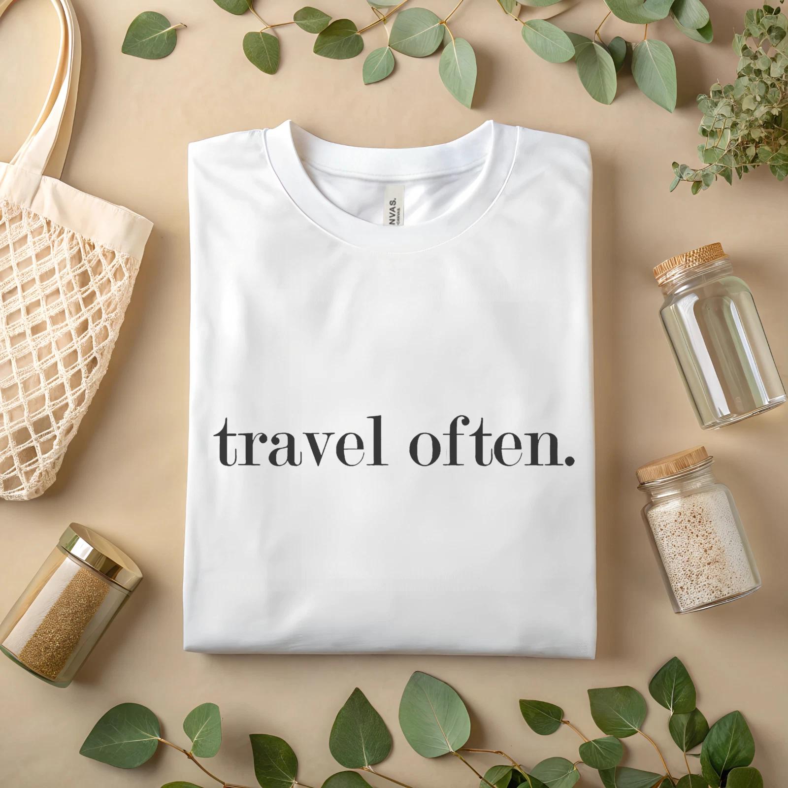 Travel Often T-Shirt – Minimalist Adventure Graphic Tee A485 M