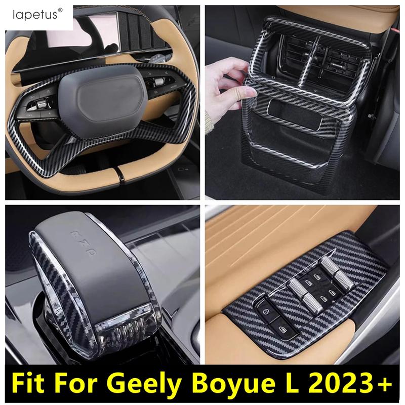 Window Lift Button / Steering Wheel / Gear Shift Head / Rear Box Air AC Vent Cover Trim Accessories For Geely Boyue L 2024