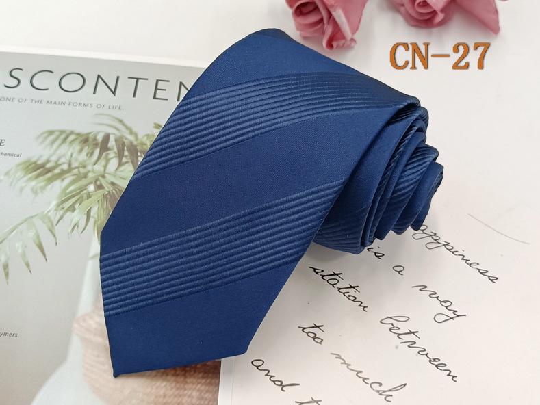 Herren Formell 8cm Schwarz Gestreifte Krawatte, Polyester-Seide, Jacquard Garngefärbt, Handgestrickt.