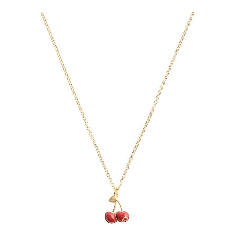 COACH Cherry Pendant Necklace Women s Gold/Red