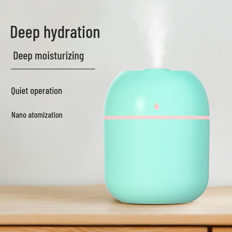USB Colorful Water Drop Silent Indoor Air Humidifier with Large Spray