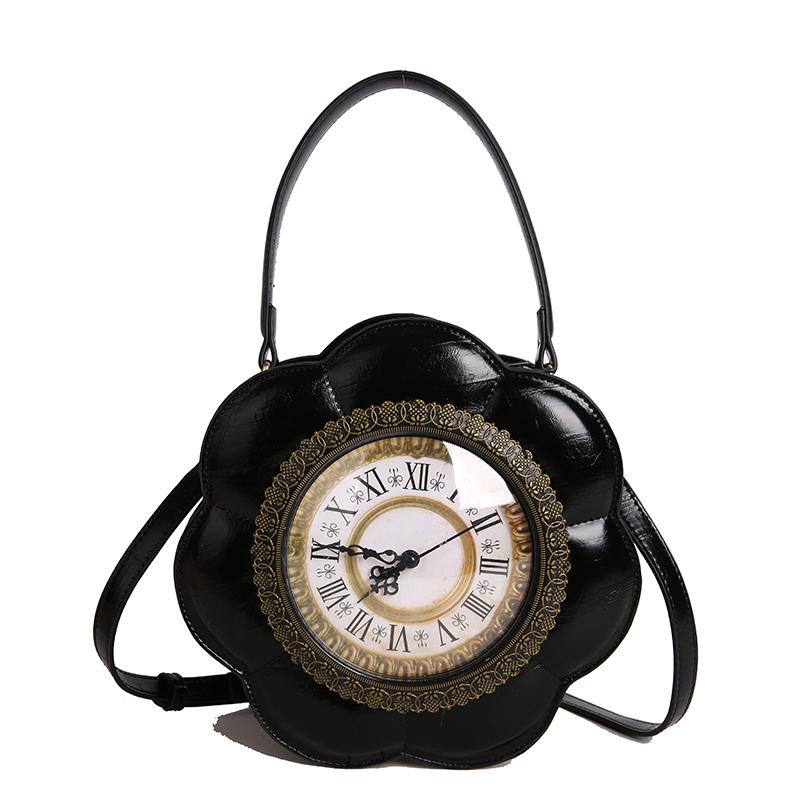 Women's bag fashion personality clock messenger bag European and American creative clock shape three-dimensional portable shoulder bag