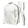 Outono inverno agasalho masculino zip up branco preto azul 2 peças conjuntos de roupas dos homens terno velo esporte moletom com capuz conjuntos de duas peças