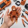 Swinging Jointed Gorilla 3D Printed Mini Figurine with Articulated Joints, Small Desktop Ornament Decorative Statue Stress Relief Toy, Creative