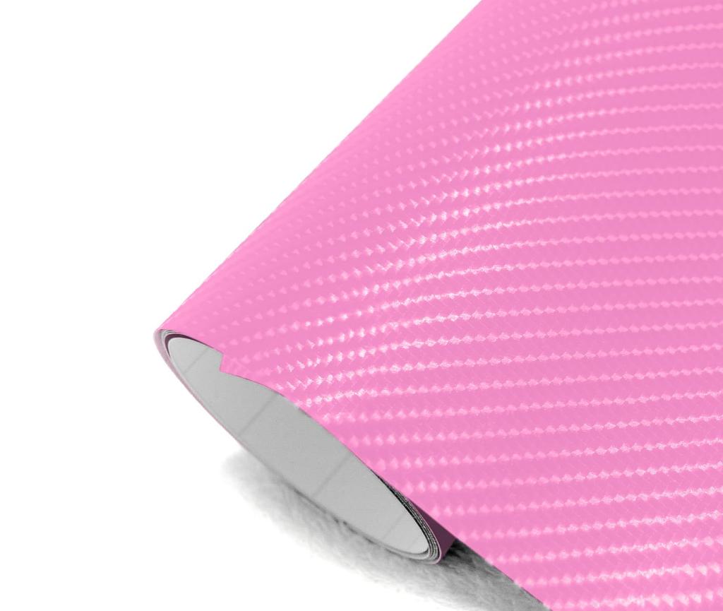 IlMondoMall Carbon Fiber 4D Carbon Fiber Look Car Wrapping Cutting Sheet X Sheet, Sheet, (152 35cm, Pink)