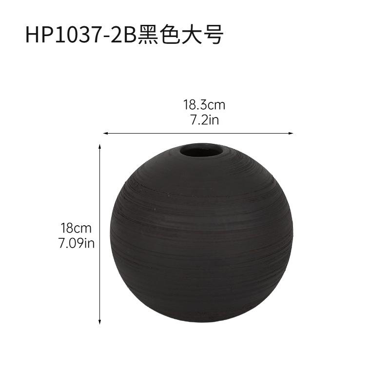 European Style Ceramic Round Ceramic Vase Frosted Spherical Flower Arrangement Ornaments Living Room Dining Table Floral Vase