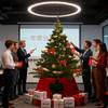 Christmas Tree Bottom Cover Holiday Plush Decor with Bow Knot Foldable Christmas Tree Base Collar for Indoor Outdoor Tabletop