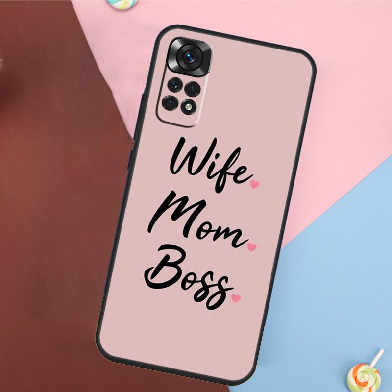 Wife Mom Boss Quotes Cover For Xiaomi Redmi Note 14 13 12 9 10 11 Pro 9S 10S 11S 12S Redmi 14C 10C 12C 13C Case