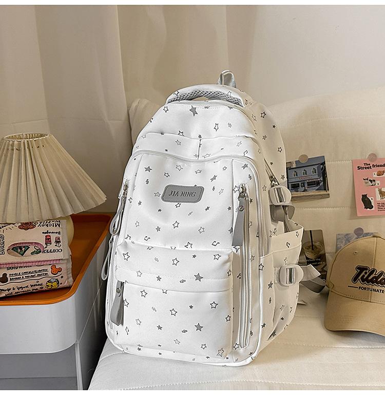 Schoolbag Korean Version of Small Fresh Schoolbag Japanese Princess Versatile Cute Star Printed Backpack Junior High School Class Backpack