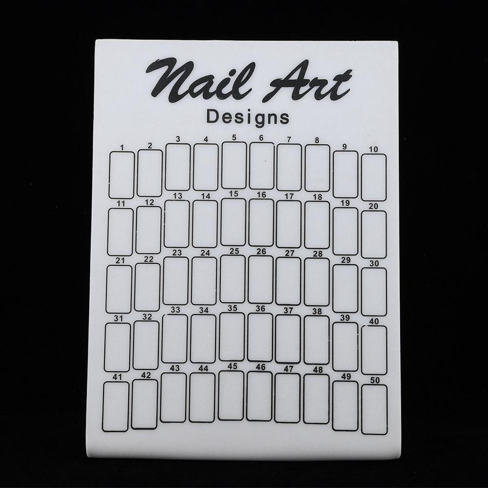 50Pcs Nail Art False Tips Chart Display Board Nailtips Polish Gel Color Card (White)