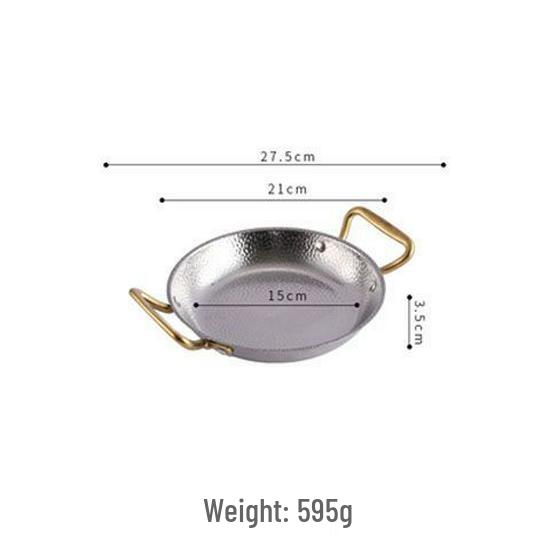 Stainless Steel Double Handle Flat-Bottomed Pan for Seafood, Fried Chicken, and Lobster