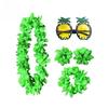 Hawaiian Party Decor Set 4PCS Flower Lei Pineapple Glasses for Tropical Theme