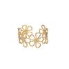 Bracciali Aperti Chunky con Fiori per Donna Acciaio Inossidabile Impermeabile Fiori Bracciale Largo Gioielli per Mano da Festa Matrimonio Regalo Elegante