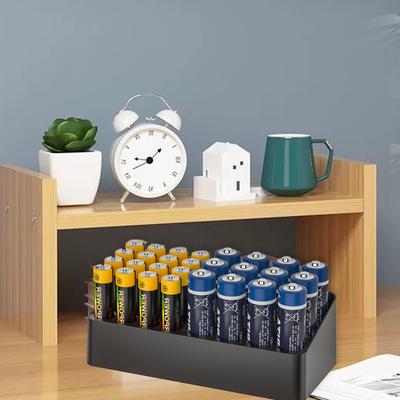 Small Battery Holder Battery Storage Organizer for 12AA and 16AAA Batteries Wall Mount Dispenser Container Easy Access