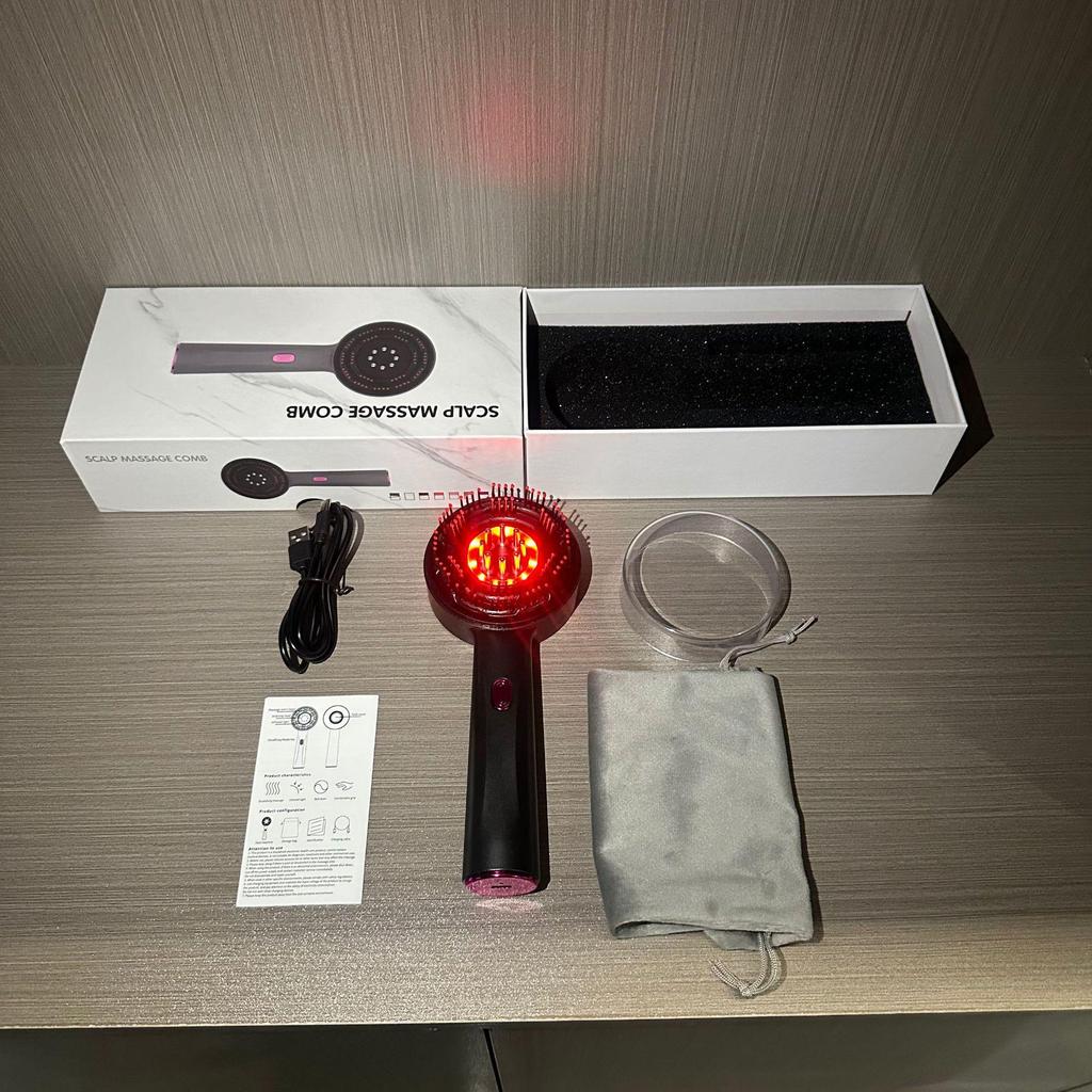 Electric Scalp Massager Comb with Red Light for Hair Growth and Care