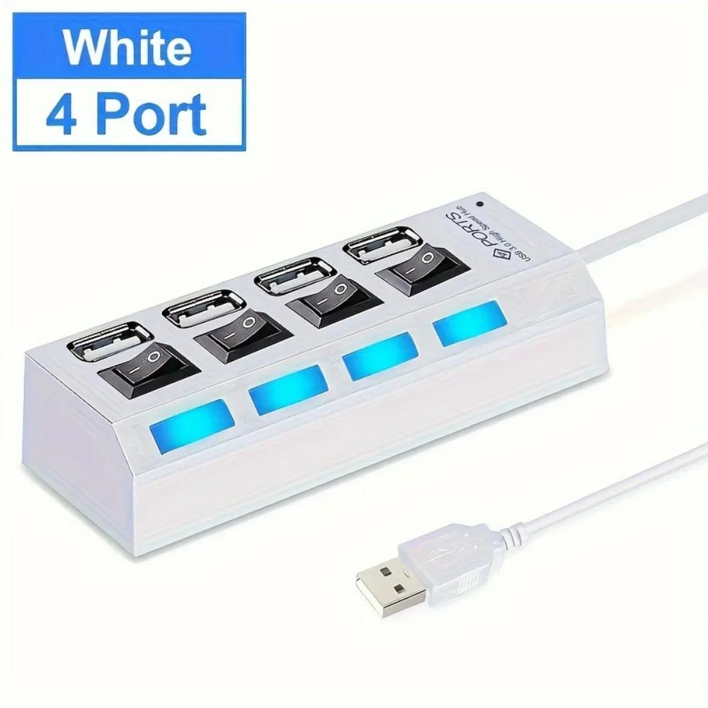 

USB Hub High Speed 4/7 Port USB Splitter Power Adapter Multi Port Multiple Expander independent switch For PC Laptop Computers