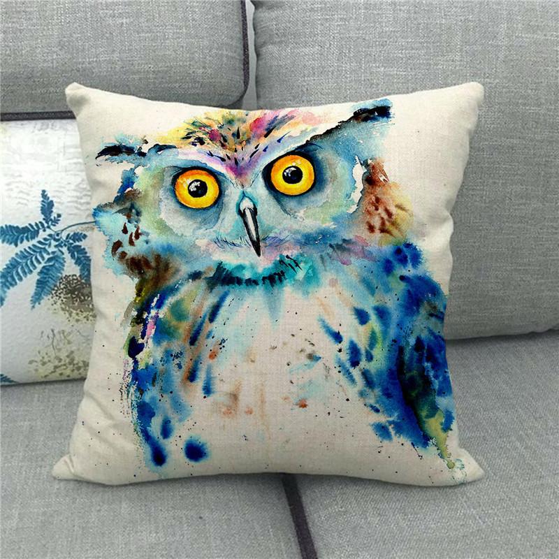 

Чехол для подушки из льна с принтом попугаев и птиц 45x45 см, декоративные наволочки для домашнего дивана, наволочка с красивым рисунком животных 40x40cm