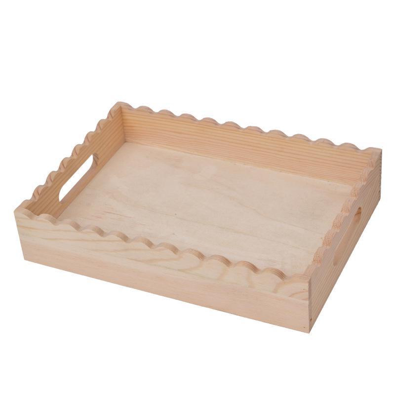 

Элегантный деревянный поднос с кружевом - Поднос для чая, десерта, ужина или фруктов 30*20*6cm