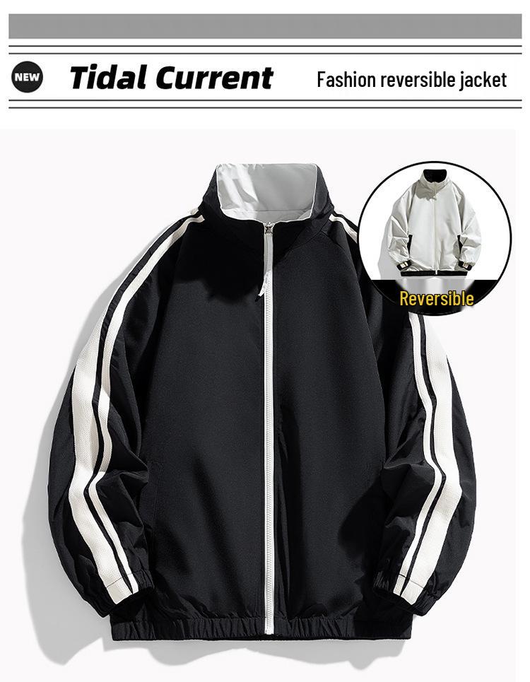 2024 Herr Höst Lös Passform Ståkrage Utomhus Vardagsjacka Dubbelsidig Flerfärgad