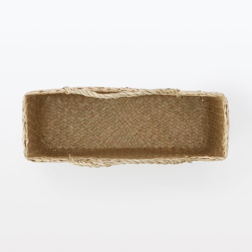 MUJI Seagrass Ajiro Woven Basket with Handle Large KG0VPA3A