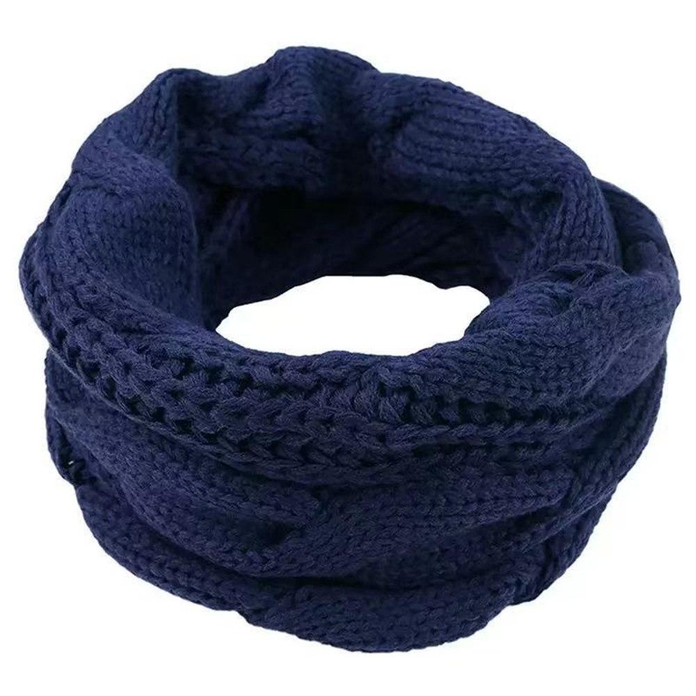 Winter Knitted Scarf Thickened Fleece Lined Warm Neck Warmer Cable Knit Pattern Soft Cozy for Cold Weather