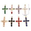 1PC Copper Religious Cross Pendants Multicolor Gold Color Metal Charms DIY Making Necklace Bracelets Women Jewelry 4cm X 2.3cm